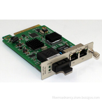 2-Port 10 / 100 / 1000base-TX To 1000base-FX Managed Media Converter Card